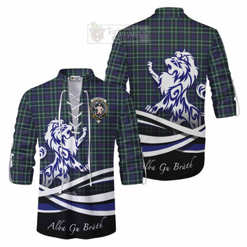 Allardice Tartan Ghillie Kilt Shirt with Alba Gu Brath Regal Lion Emblem Men - Tartan Vibes Clothing