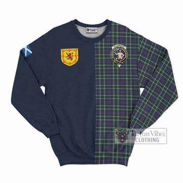 Allardice Tartan Sweatshirt Alba with Scottish Lion Royal Arm Half Style Unisex - Tartan Vibes Clothing