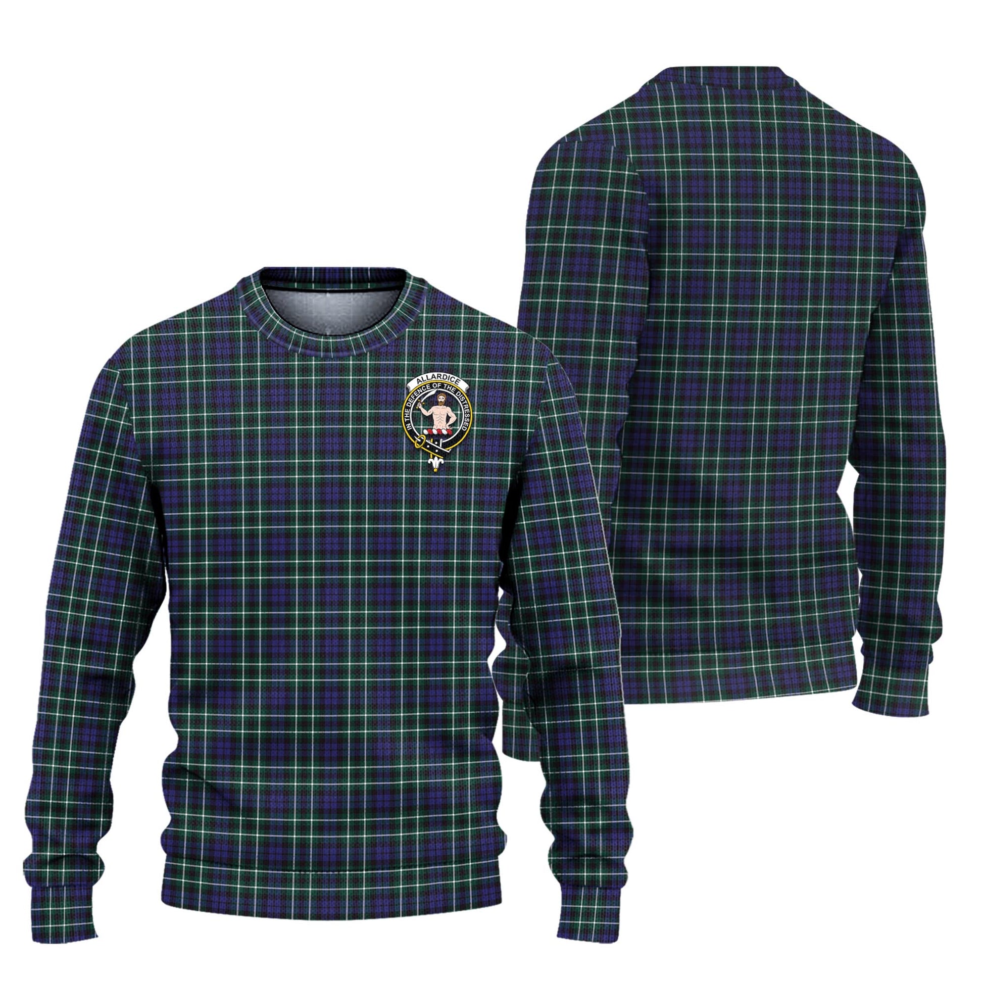 Allardice Tartan Knitted Sweater with Family Crest Unisex - Tartanvibesclothing