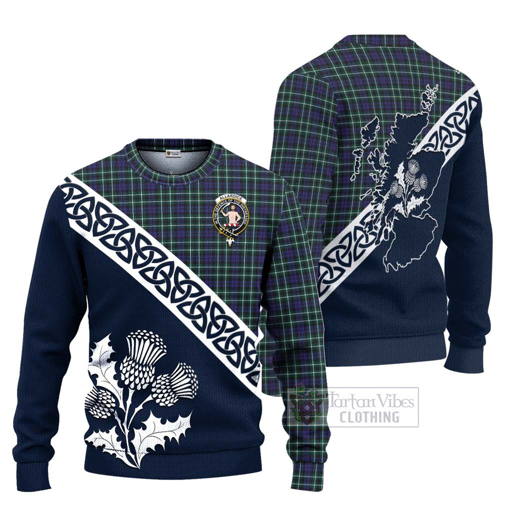 Allardice Tartan Ugly Sweater Featuring Thistle and Scotland Map Unisex - Tartan Vibes Clothing