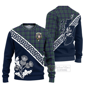 Allardice Tartan Ugly Sweater Featuring Thistle and Scotland Map Unisex - Tartan Vibes Clothing