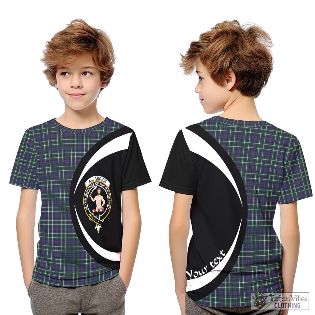 Allardice Tartan Kid T-Shirt with Family Crest Circle Style Youth XL Size14 - Tartan Vibes Clothing