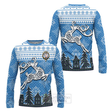 Allardice Clan Christmas Long Sleeve T-Shirt Celtic Reindeer Style Unisex - Tartan Vibes Clothing
