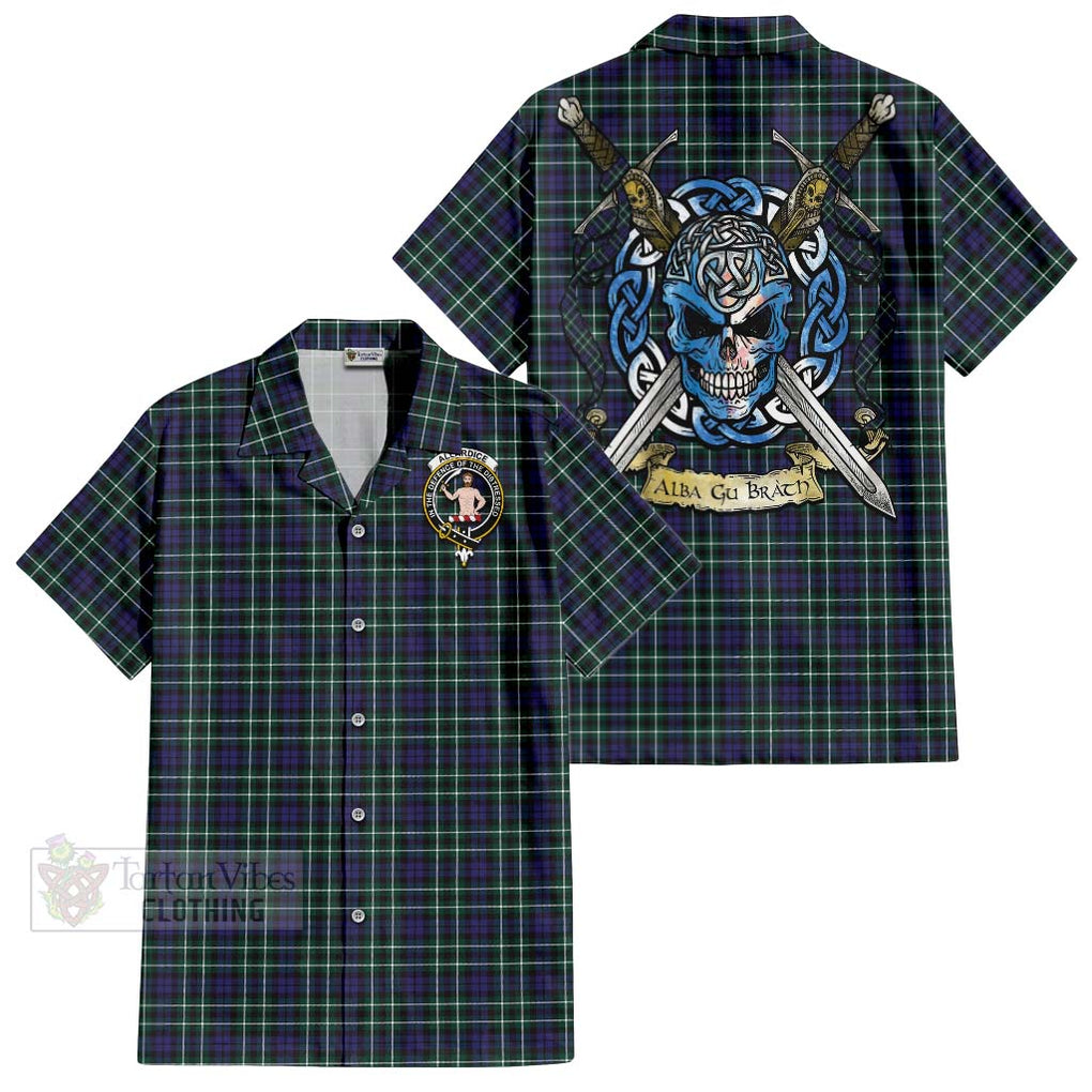 Allardice Tartan Hawaiian Shirt with Family Crest Celtic Skull Style Kid - Tartan Vibes Clothing