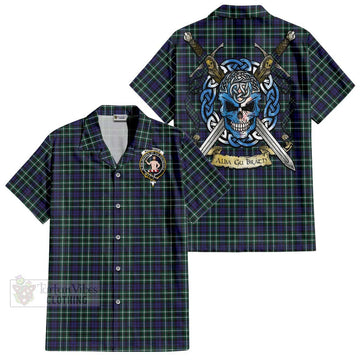Allardice Tartan Hawaiian Shirt with Family Crest Celtic Skull Style Kid - Tartan Vibes Clothing