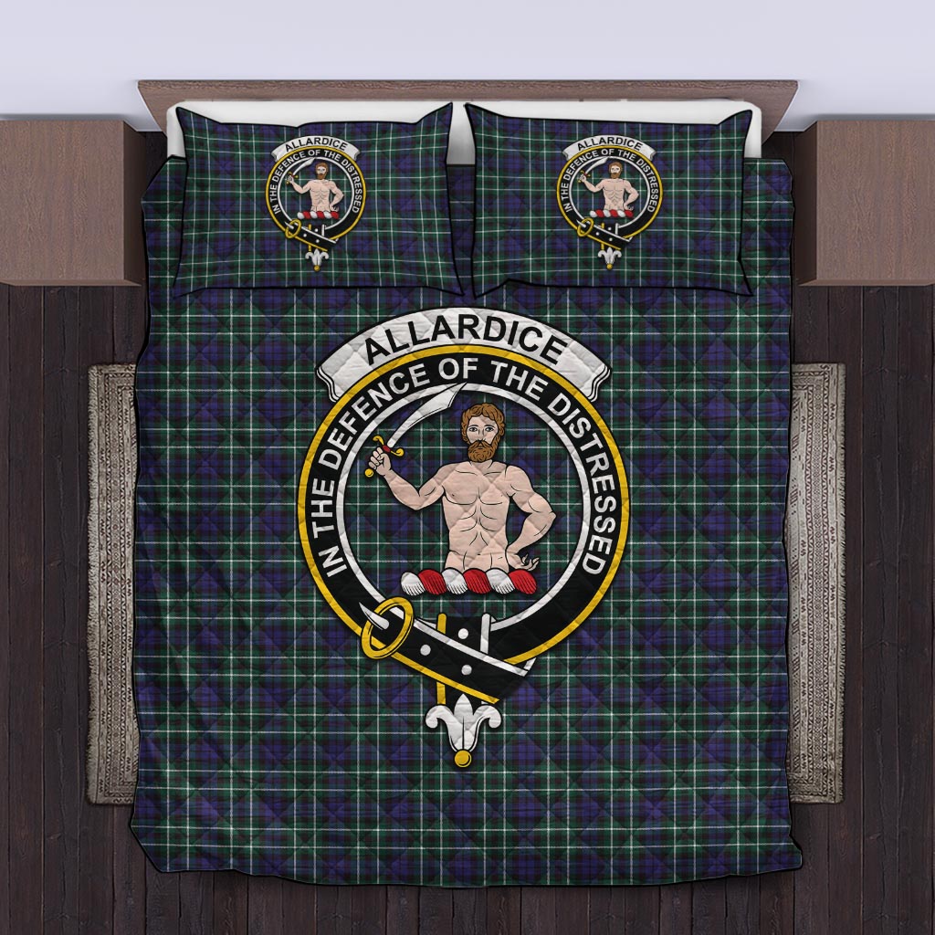 Allardice Tartan Quilt Bed Set with Family Crest Twin - Tartan Vibes Clothing