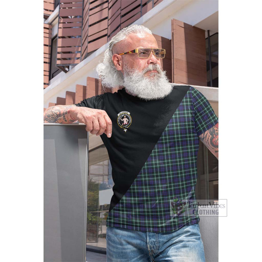 Tartan Vibes Clothing Allardice Tartan Cotton T-shirt with Family Crest and Military Logo Style