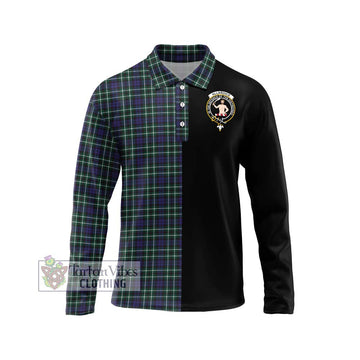 Allardice Tartan Long Sleeve Polo Shirt with Family Crest and Half Of Me Style Unisex - Tartan Vibes Clothing