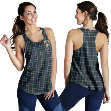 Allardice Tartan Women Racerback Tanks with Family Crest - Tartanvibesclothing