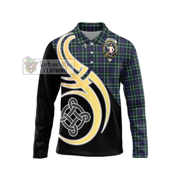Allardice Tartan Long Sleeve Polo Shirt with Family Crest and Celtic Symbol Style Unisex - Tartan Vibes Clothing