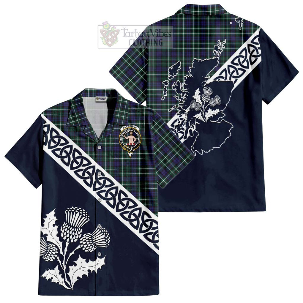 Allardice Tartan Hawaiian Shirt Featuring Thistle and Scotland Map Kid - Tartan Vibes Clothing