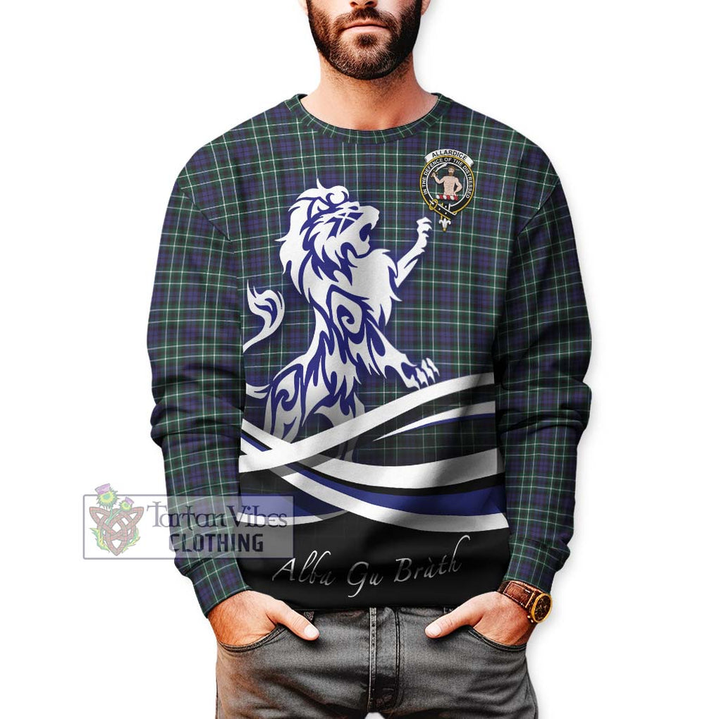 Allardice Tartan Sweatshirt with Alba Gu Brath Regal Lion Emblem Unisex - Tartan Vibes Clothing