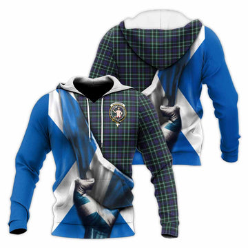 Allardice Tartan Knitted Hoodie with Family Crest Scotland Patriotic Style Unisex Knitted Pullover Hoodie - Tartan Vibes Clothing