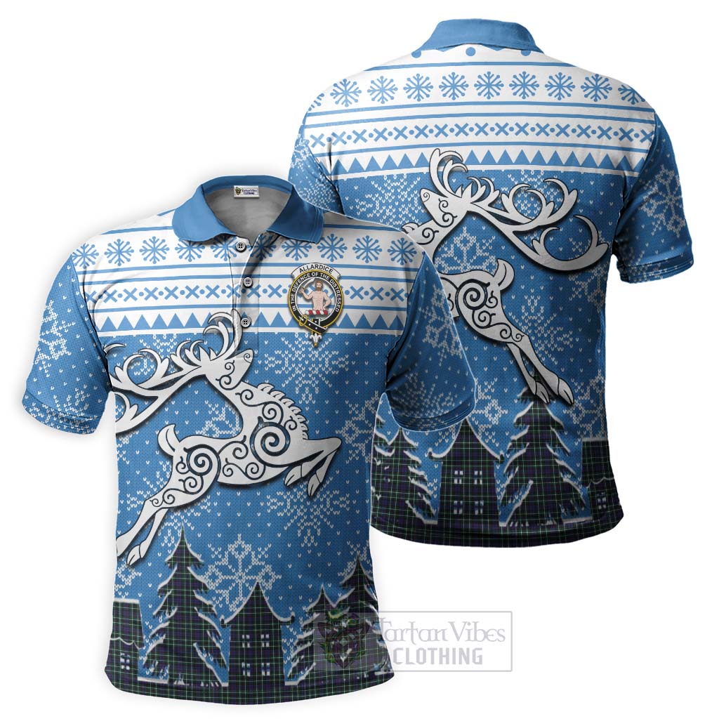 Allardice Clan Christmas Polo Shirt Celtic Reindeer Style Kid - Tartan Vibes Clothing
