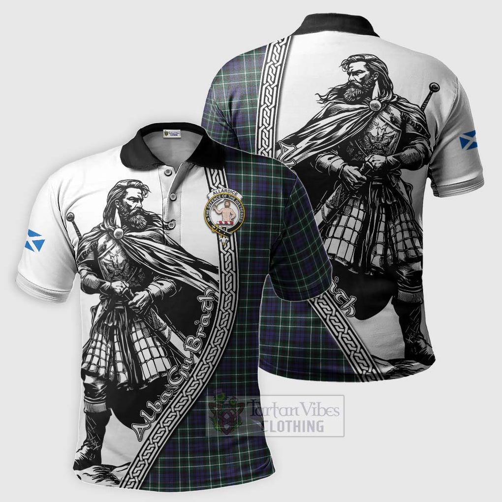 Allardice Tartan Clan Crest Polo Shirt with Highlander Warrior Celtic Style Kid - Tartan Vibes Clothing