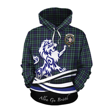 Allardice Tartan Cotton Hoodie with Alba Gu Brath Regal Lion Emblem Pullover Hoodie XS - Tartan Vibes Clothing