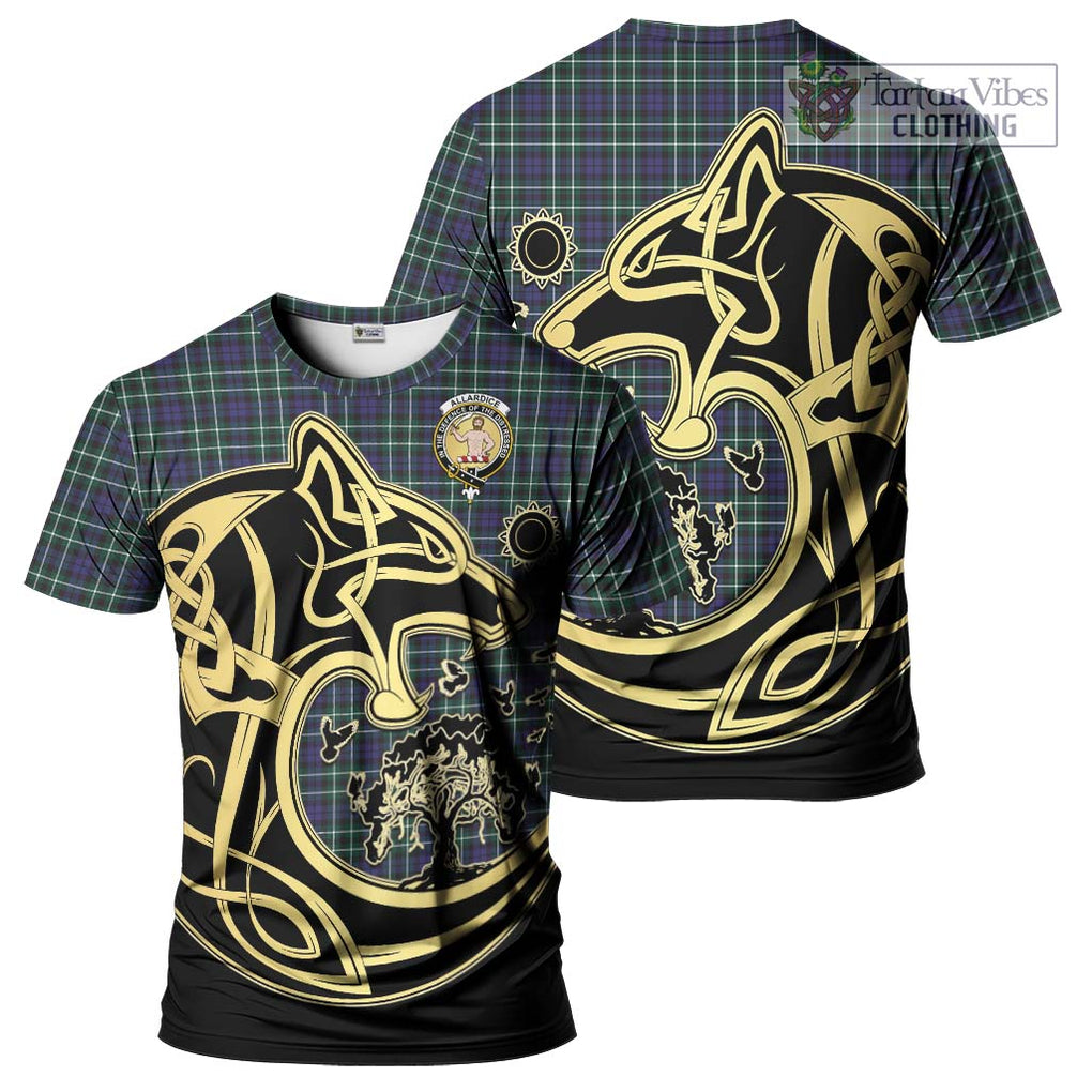 Allardice Tartan T-Shirt with Family Crest Celtic Wolf Style Kid's Shirt - Tartan Vibes Clothing