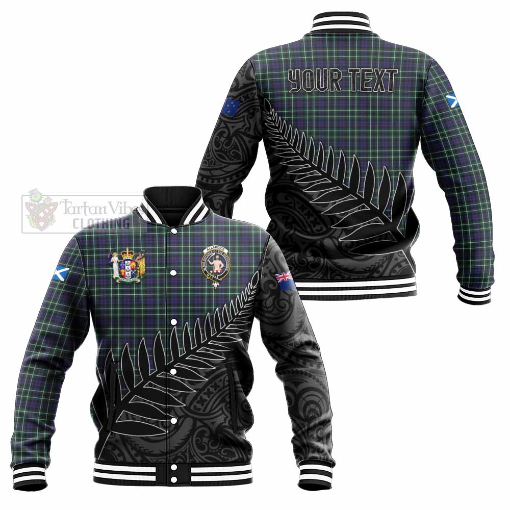 Allardice Crest Tartan Baseball Jacket with New Zealand Silver Fern Half Style Unisex - Tartan Vibes Clothing