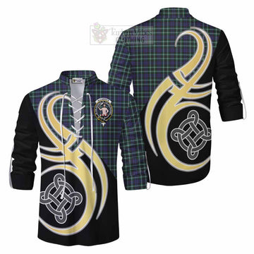 Allardice Tartan Ghillie Kilt Shirt with Family Crest and Celtic Symbol Style Men - Tartan Vibes Clothing