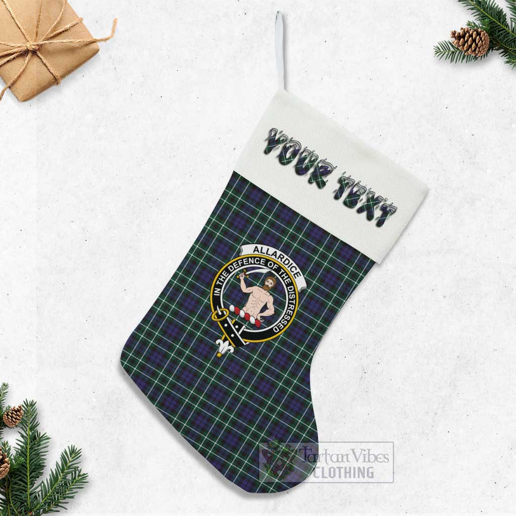 Allardice Tartan Family Crest Christmas Stocking with Personalized Text - Tartan Vibes Clothing