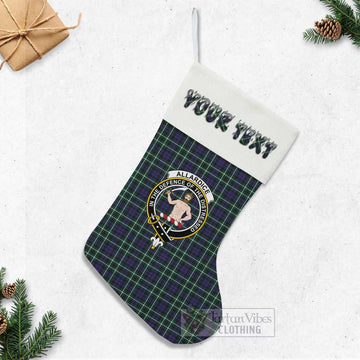 Allardice Tartan Family Crest Christmas Stocking with Personalized Text - Tartan Vibes Clothing