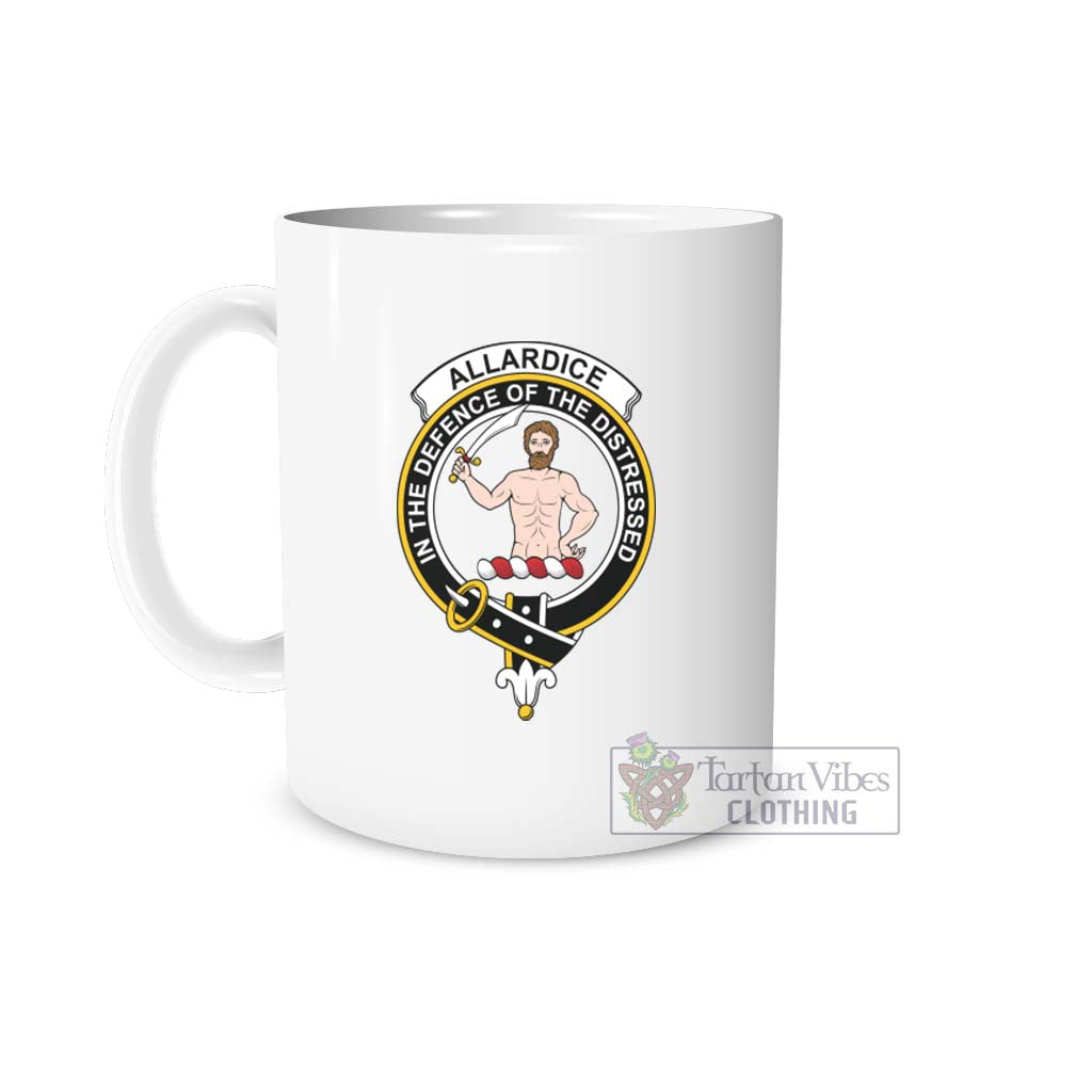 Allardice Family Crest Ceramic Mug White - 2D-tartanvibesclothing