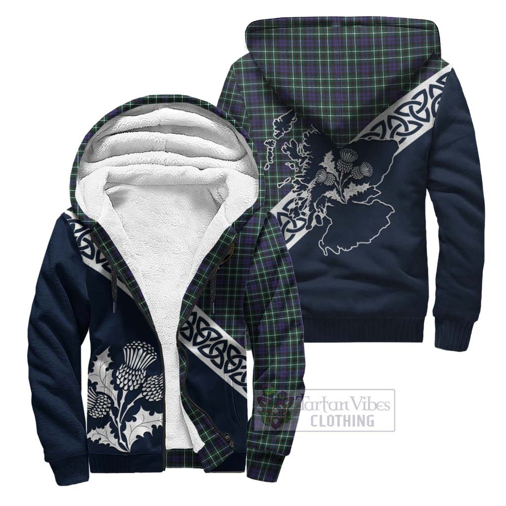 Allardice Tartan Sherpa Hoodie Featuring Thistle and Scotland Map Unisex - Tartan Vibes Clothing