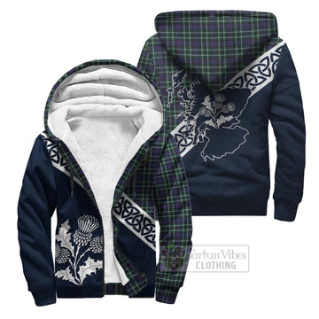 Allardice Tartan Sherpa Hoodie Featuring Thistle and Scotland Map Unisex - Tartan Vibes Clothing