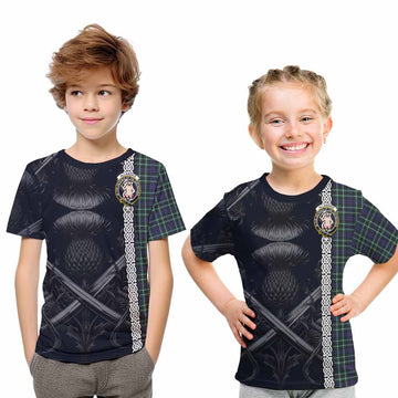 Allardice Tartan Kid T-Shirt with Family Crest Cross Sword Thistle Celtic Vibes Youth XL Size14 - Tartan Vibes Clothing