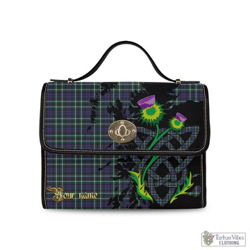 Allardice Tartan Waterproof Canvas Bag with Scotland Map and Thistle Celtic Accents
