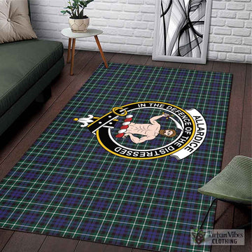 Tartan Vibes Clothing Allardice Tartan Area Rug with Family Crest