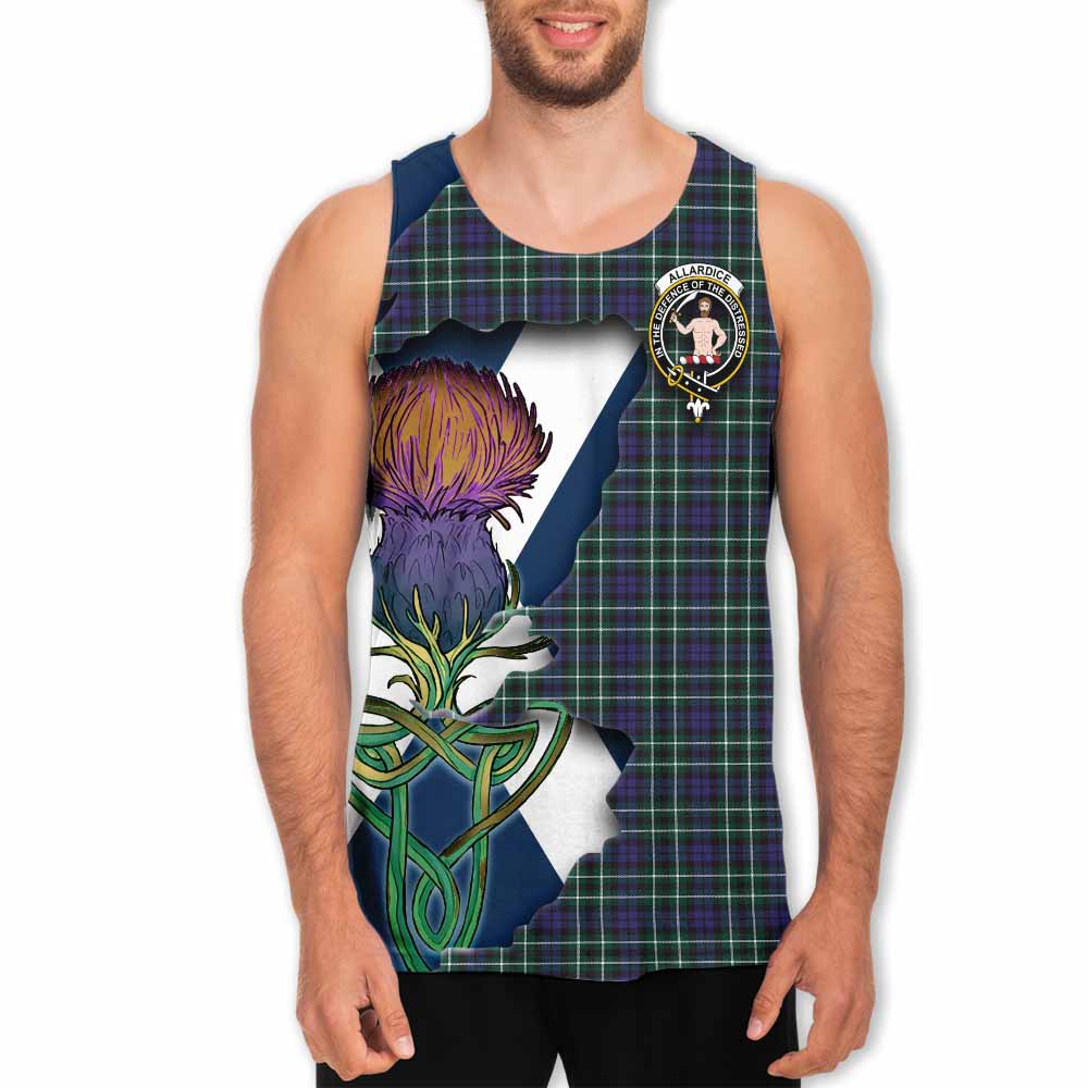 Tartan Vibes Clothing Allardice Tartan Family Crest Men's Tank Top Scottish Thistle Celtic Inspired
