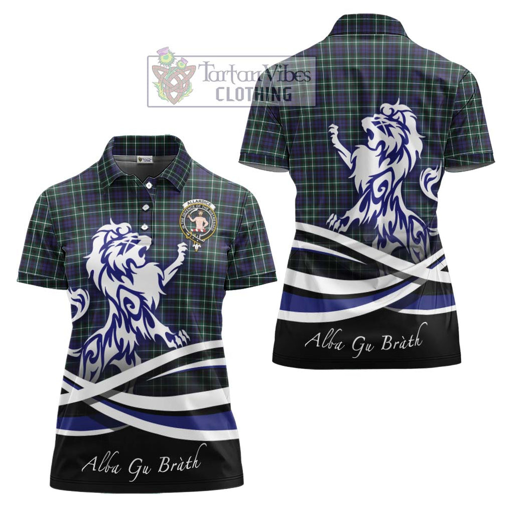 Allardice Tartan Women's Polo Shirt with Alba Gu Brath Regal Lion Emblem Women - Tartan Vibes Clothing