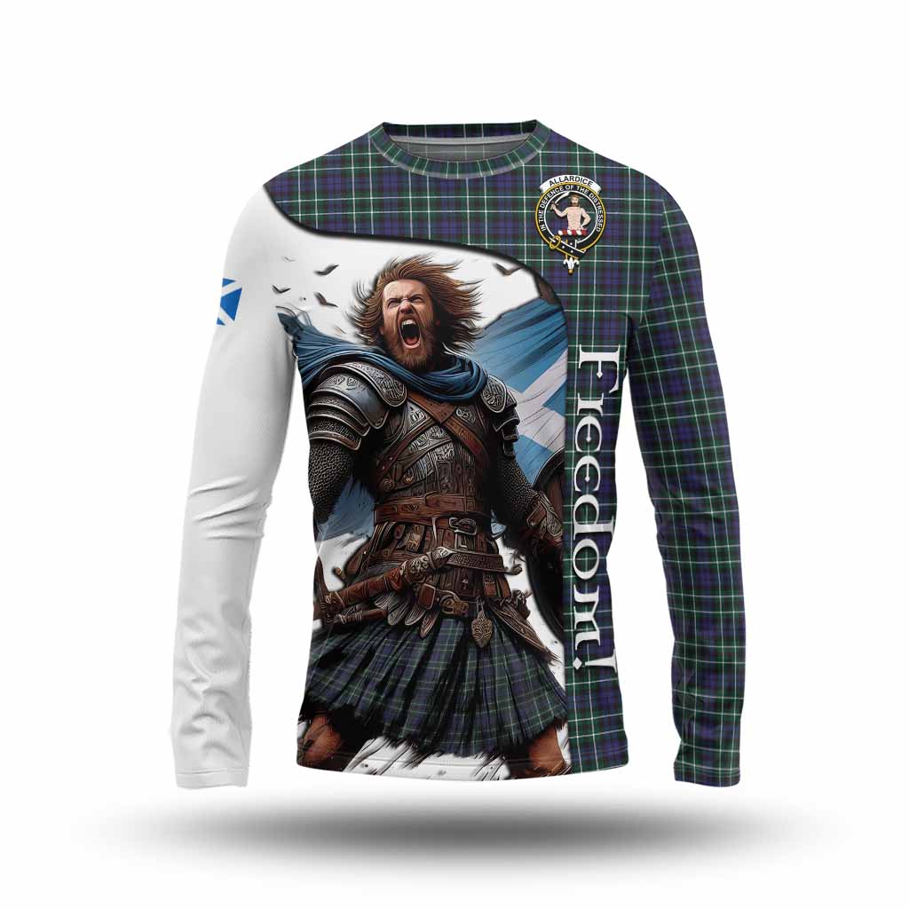 Tartan Vibes Clothing Allardice Crest Tartan Long Sleeve T-Shirt Inspired by the Freedom of Scottish Warrior