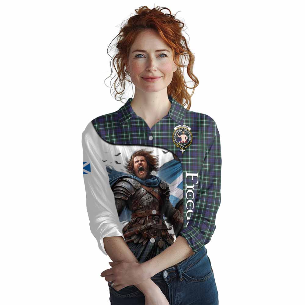 Tartan Vibes Clothing Allardice Crest Tartan Women's Casual Shirt Inspired by the Freedom of Scottish Warrior