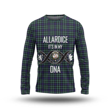 Allardice Tartan Long Sleeve T-Shirt with Family Crest DNA In Me Style Unisex - Tartan Vibes Clothing