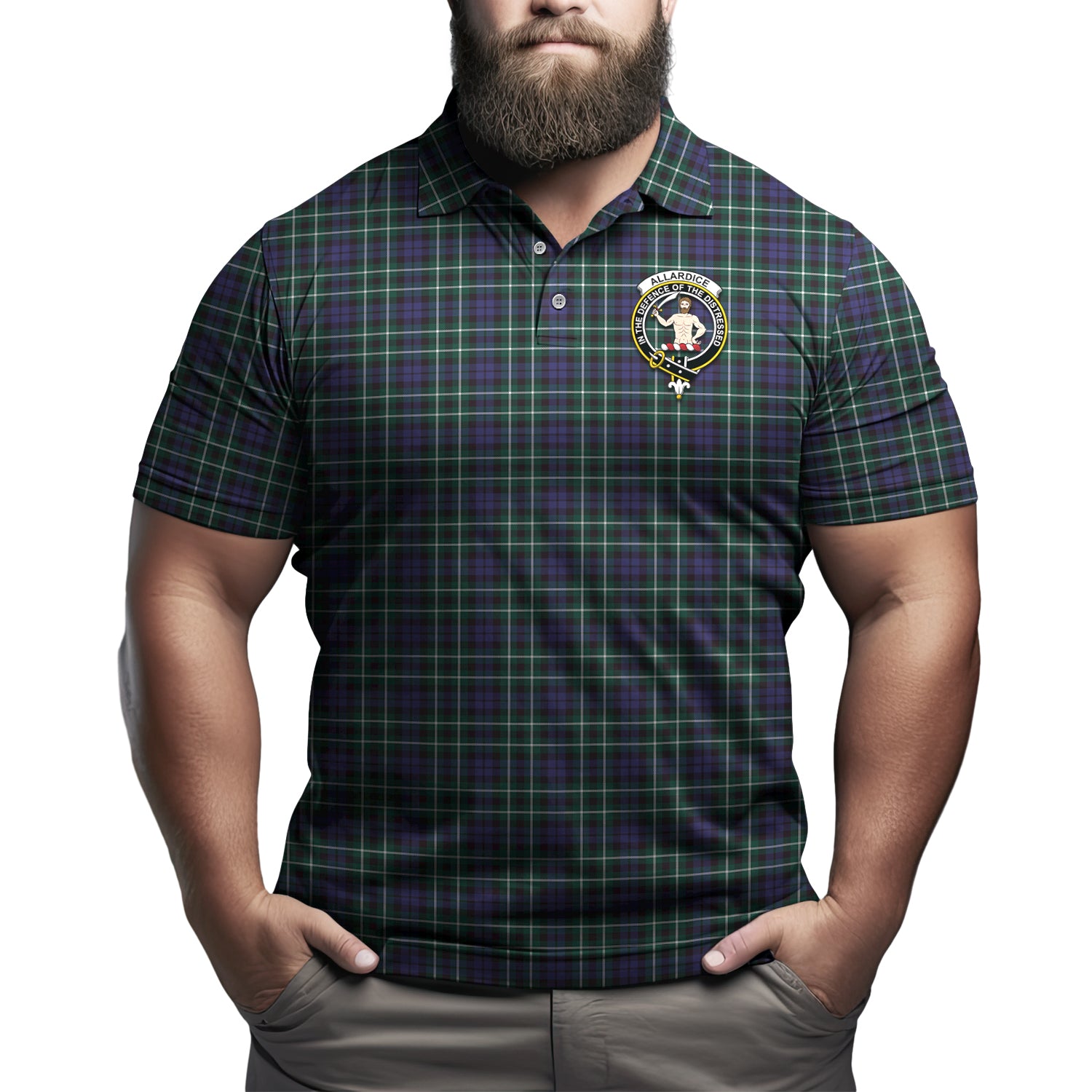 Allardice Tartan Men's Polo Shirt with Family Crest - Tartanvibesclothing
