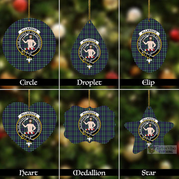 Tartan Vibes Clothing Allardice Tartan Christmas Aluminium Ornament with Family Crest