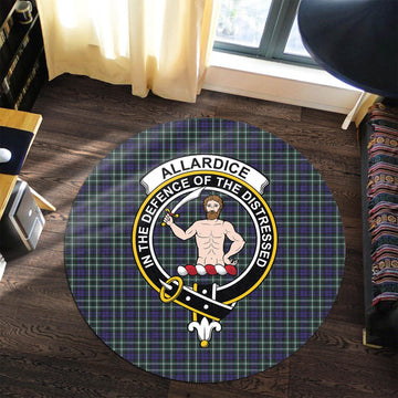 Allardice Tartan Round Rug with Family Crest - Tartanvibesclothing