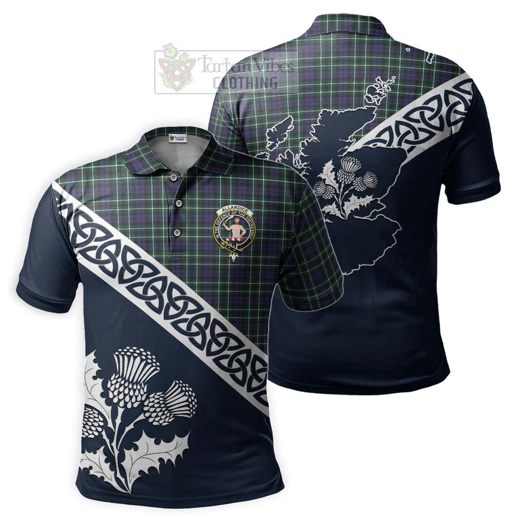 Allardice Tartan Polo Shirt Featuring Thistle and Scotland Map Kid - Tartanvibesclothing Store