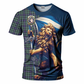 Allardice Tartan Family Crest T-Shirt with Scottish Majestic Lion Kid's Shirt - Tartan Vibes Clothing