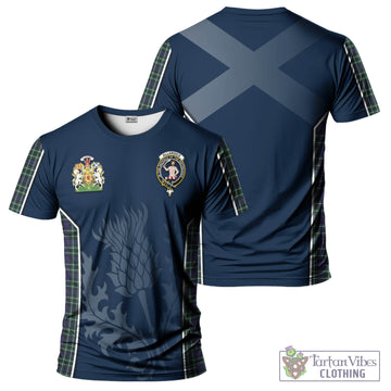 Allardice Tartan T-Shirt with Family Crest and Scottish Thistle Vibes Sport Style