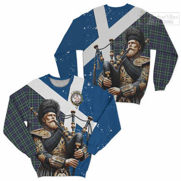 Allardice Tartan Sweatshirt with Family Crest Scottish Bagpiper Vibes Unisex - Tartan Vibes Clothing