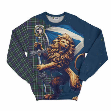 Allardice Tartan Family Crest Sweatshirt with Scottish Majestic Lion Unisex - Tartan Vibes Clothing