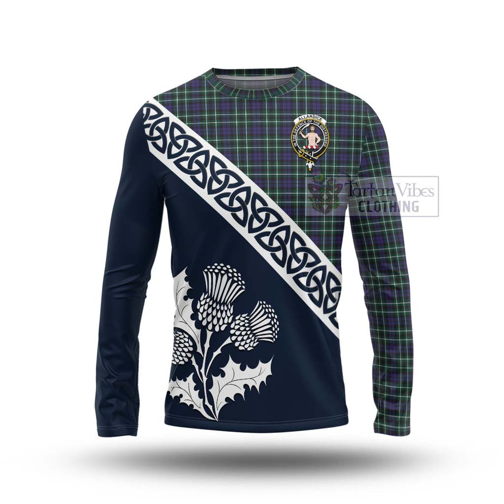 Allardice Tartan Long Sleeve T-Shirt Featuring Thistle and Scotland Map Unisex - Tartan Vibes Clothing