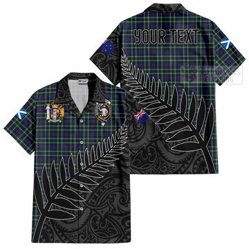 Allardice Crest Tartan Hawaiian Shirt with New Zealand Silver Fern Half Style Kid - Tartan Vibes Clothing