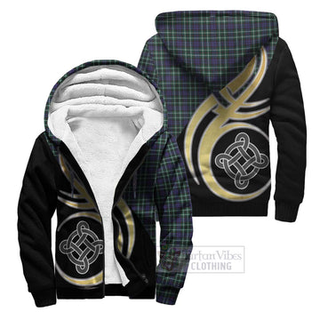 Allardice Tartan Sherpa Hoodie with Family Crest and Celtic Symbol Style Unisex S - Tartan Vibes Clothing