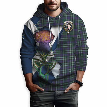 Tartan Vibes Clothing Allardice Tartan Family Crest Hoodie Scottish Thistle Celtic Inspired