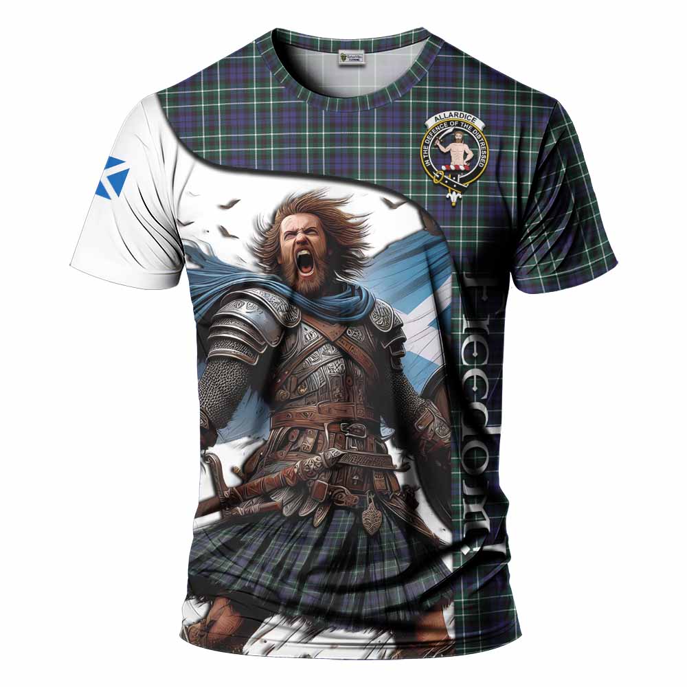 Allardice Crest Tartan T-Shirt Inspired by the Freedom of Scottish Warrior