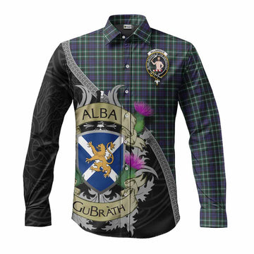 Allardice Tartan Family Crest Long Sleeve Button Shirt Lion Rampant Royal Thistle Shield Celtic Inspired Men's Shirt S - Tartan Vibes Clothing
